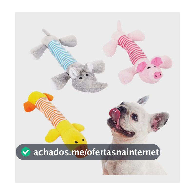 Kit 3 Pelúcias Para Cães Mordedor Pet Brinquedo Cachorro