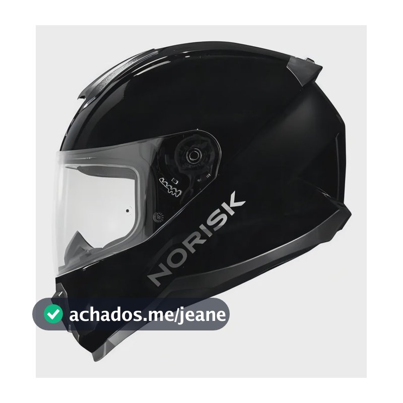 Capacete Moto Norisk Razor Preto Brilho Masculino Feminino Desenho Monocolor Tamanho do capacete 58