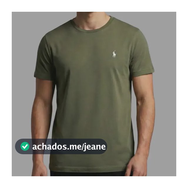 Camiseta Ralph Lauren Masculina Básica Lisa Verde Escuro