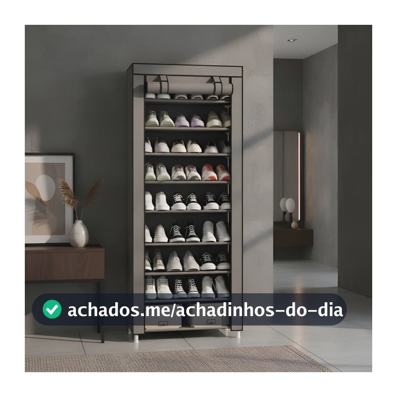 Sapateira Organizador De Sapatos Com 9 Prateleiras Tnt Cor Cinza