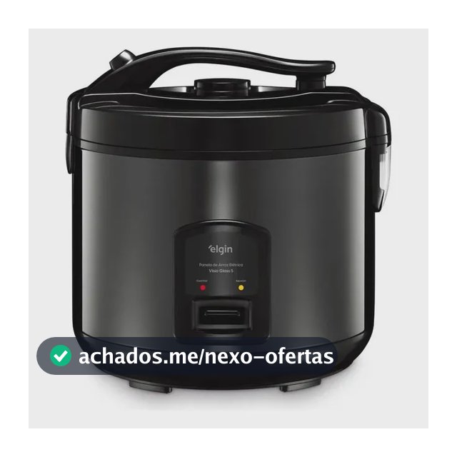 Elgin Visio Glass Panela De Arroz Elétrica 5 Xícaras 400w Preto 220v 60hz