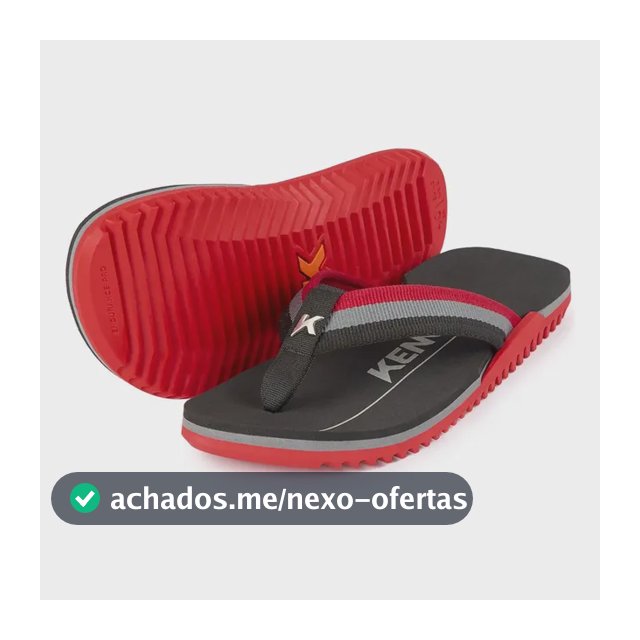 Sandália Kenner Unissex Nk6 Pro Vermelho/cinza/preto Liso 41