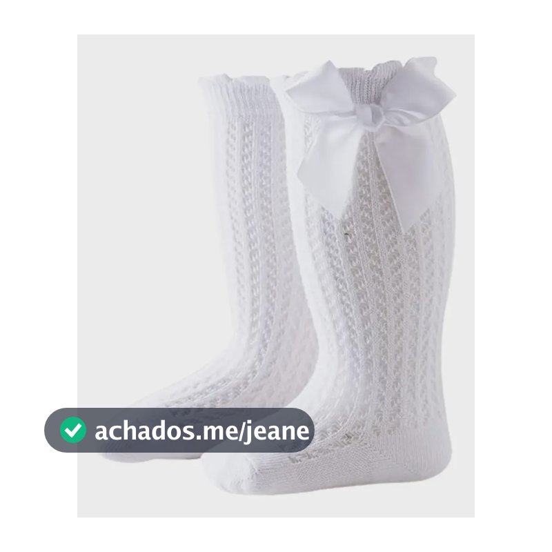 Meias 3/4 Infantil Crianças Festa Eventos Elegante Qualidade Branco Liso 0 - 16 Ao 19