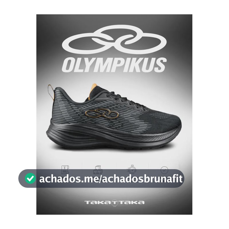 Tênis Olympíkus Masculino Academia Confortável Envio Rápido Preto/dourado 39