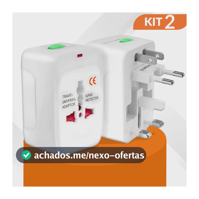 Kit 2 Adaptadores universal para viagem