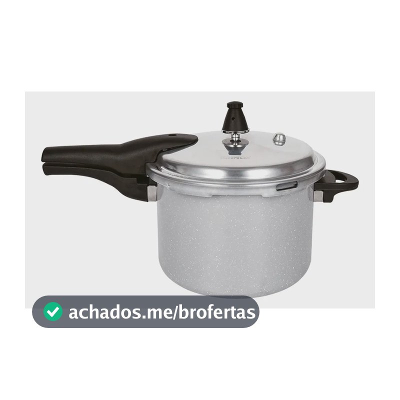 Panela De Pressao Indução Antiaderente 5,4 Lts Gris Brinox Cor Cinza