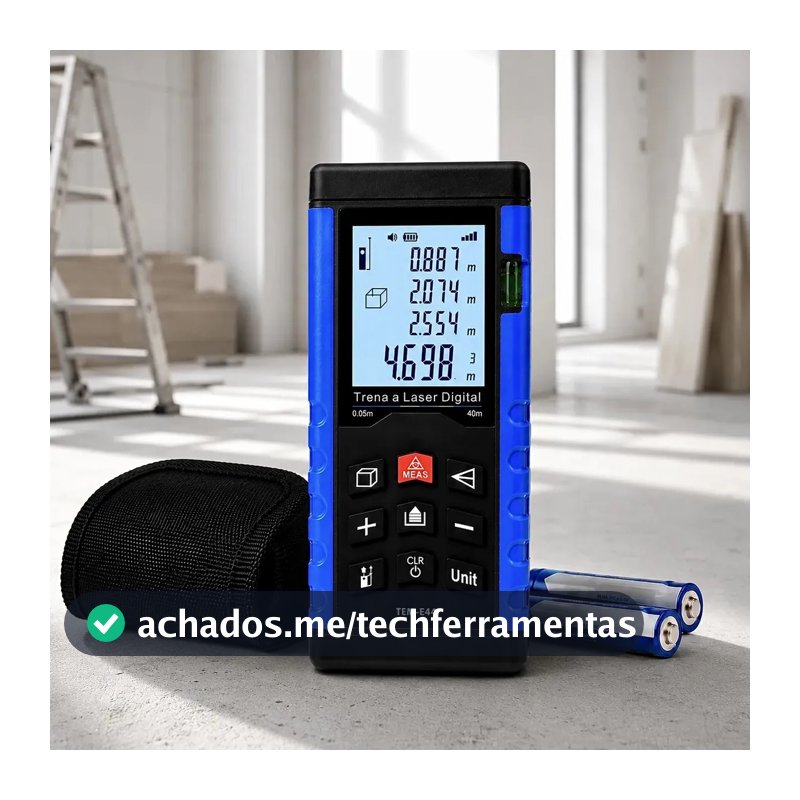 Trena Laser Digital 40m Medidor Distância Área e Volume Profissional Alta Precisão Medição Rápida