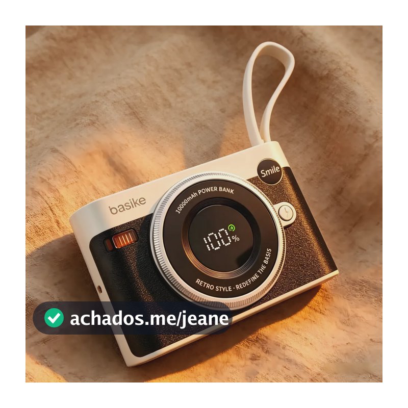 Power Bank 10000mAh 22.5W Basike Carregador Portátil com Cabos Tipo C e para iPhone – Display Digital, Ultracompacto Tamanho Cartão, Carregamento Turbo para Samsung, Motorola, Xiaomi
