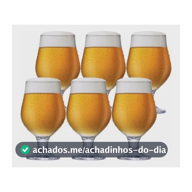 Jogo 6 Taças Cerveja Vidro Cristalino 400ml M&K Home - Bares e Restaurantes