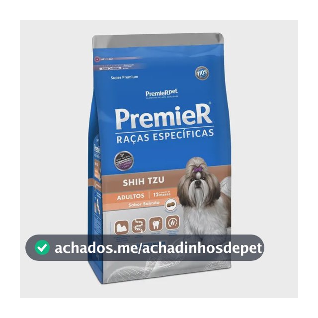 Alimento Premier Raças Específicas Shih Tzu Raças Específicas Shih Tzu para cão adulto de raza pequena sabor salmão