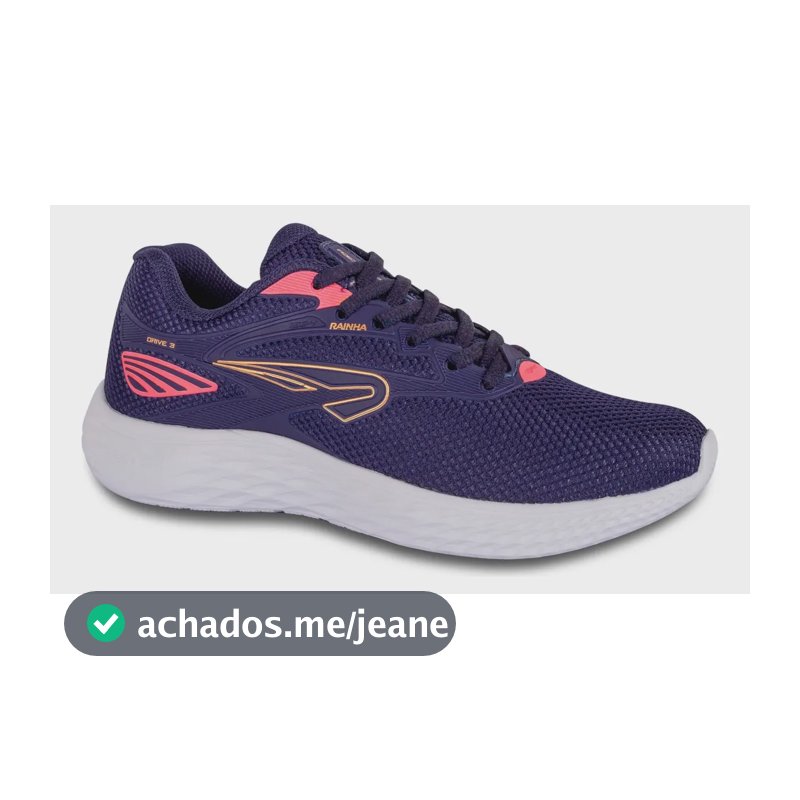 Tênis Masculino E Feminino Drive Iii Rainha Marinho/pink/dourado Liso 41 Br