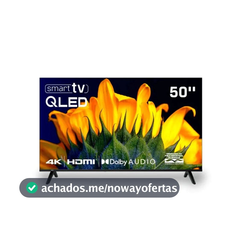 Televisão Smart Tv Hq 50 Qled, 4k Uhd, Dolby Audio, Wi-fi, Bluetooth, 3 Hdmi, 2 Usb, Netflix, Prime Video, Bivolt