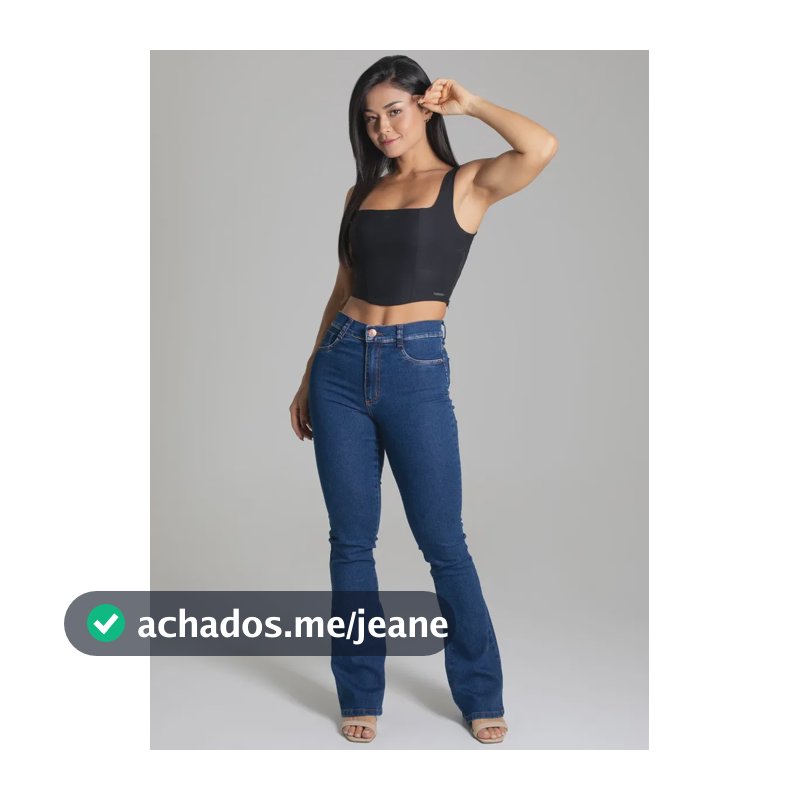 Calça Jeans Feminina Boot Cut 277151 Com Cintura Alta Sawary Índigo Liso 40