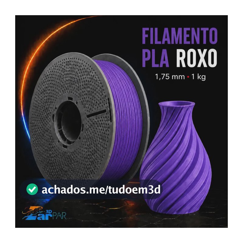 Filamento Pla Impressora 3d Com 1.75mm Sem Entupimento Flexivel 1kg Impressão Premium Roxo