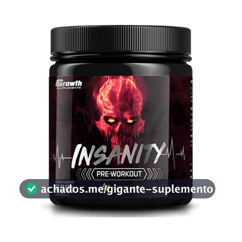 Pré-treino Insanity 300g - Growth Supplements Sabor Uva