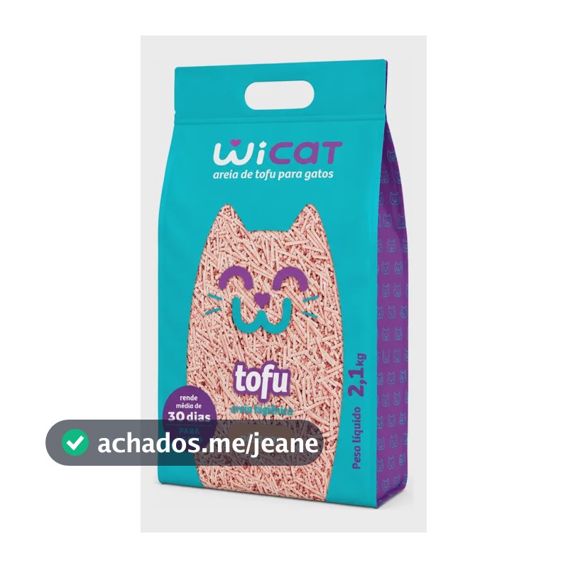 Areia De Tofu Para Gatos Sem Cheiro Wicat Pêssego 2,1kg