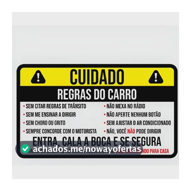 Adesivos, Stickers - Cuidado! Regras Do Carro Vidro E Painel