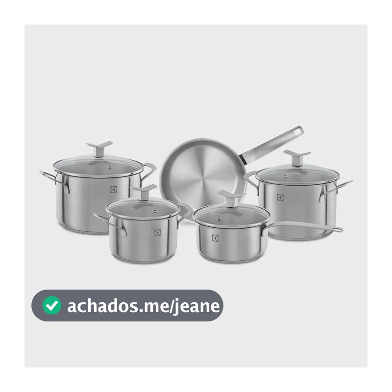 Jogo De Panelas Inox  Com Fundo Triplo 5 Peças Electrolux Aço Inoxidável