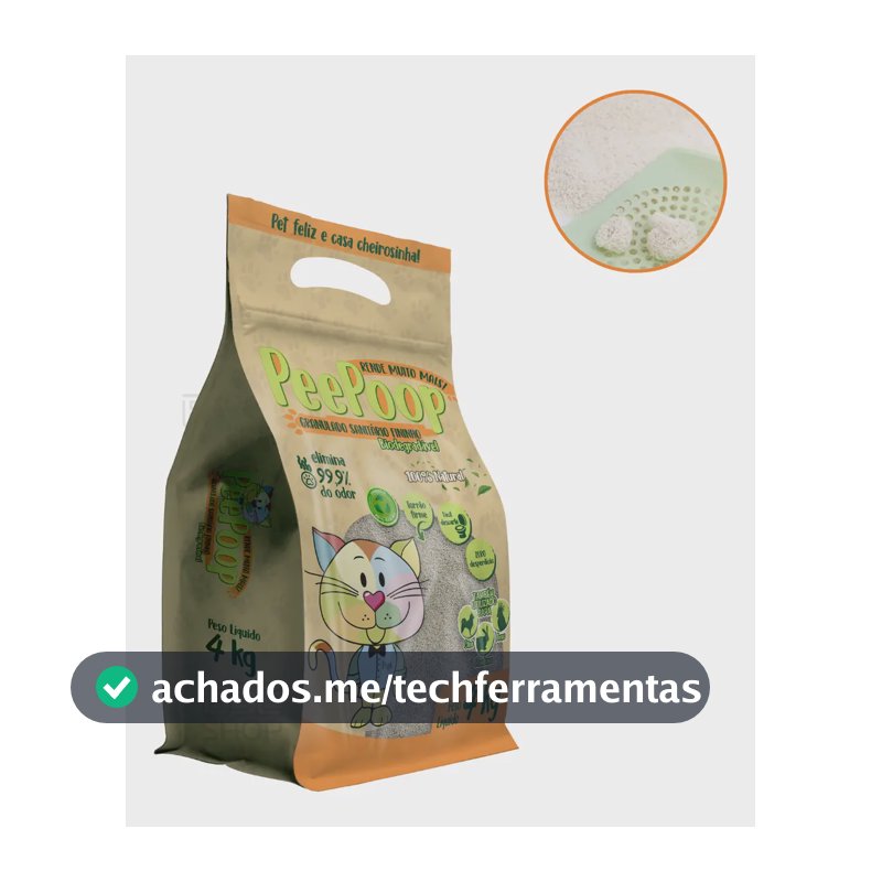 Granulado Areia Gato Fina Peepoop Mandioca Biodegradável 4kg