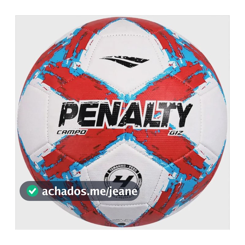 Bola Campo Penalty Giz N4 Infantil Xxv cor Vermelho/Azul