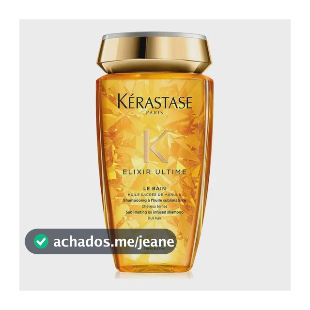 Shampoo de Nutrição com Óleo de Argan, Limpeza Profunda e Brilho Radiante e Maciez para Todos os Tipos de Cabelo, Elixir Ultime Le Bain, Kérastase 250ml
