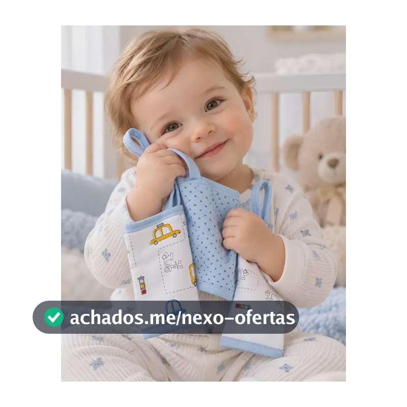 Paninho De Boca Papi Malhas Com Prendedor 03 Unidades Nuvem  Azul/ Carro