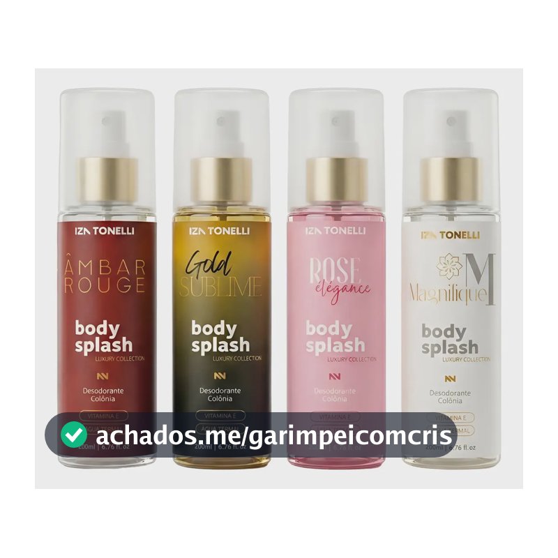 Kit 4 Body Splash Feminino 200ml Perfume De Luxo Colônia Iza