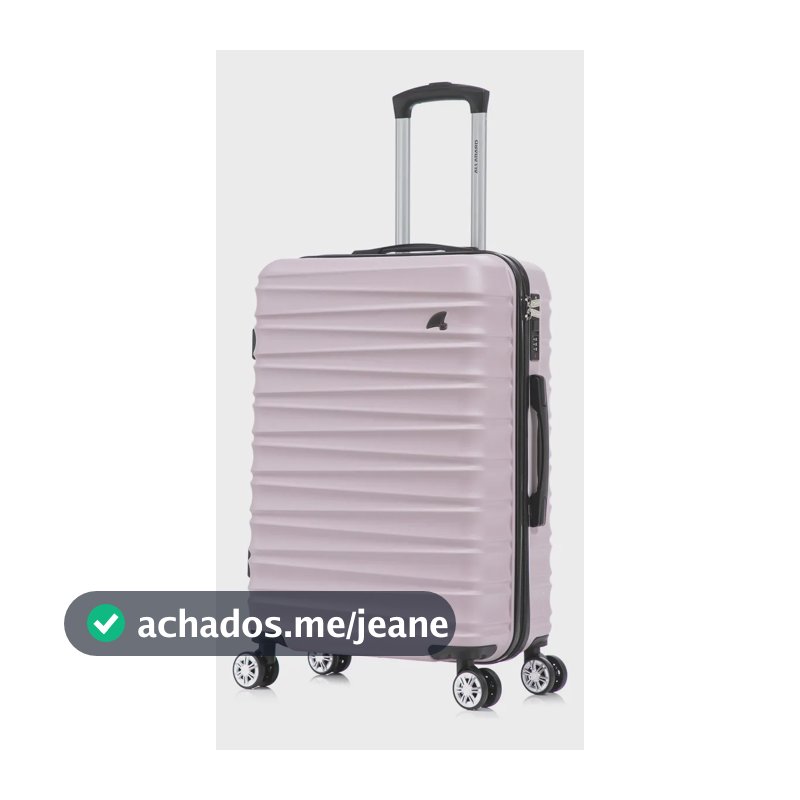 Mala de Viagem 24" 23kg Zipper Antifurto Roda Dupla 360 ABS Premium Allabard Pisa Rosa
