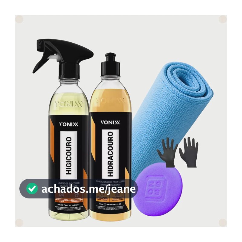 Kit Limpa E Hidrata Couro Banco Automotivo Hidratar  Vonixx