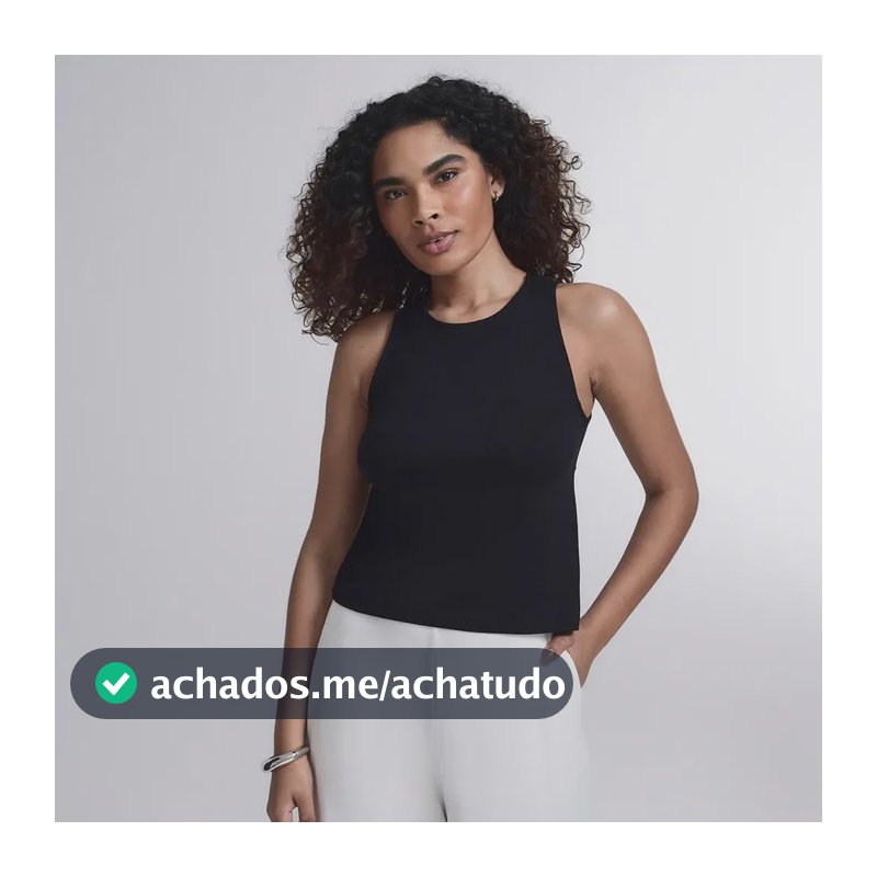 Regata Comfy Inlounge Feminino Insider Preta Liso P