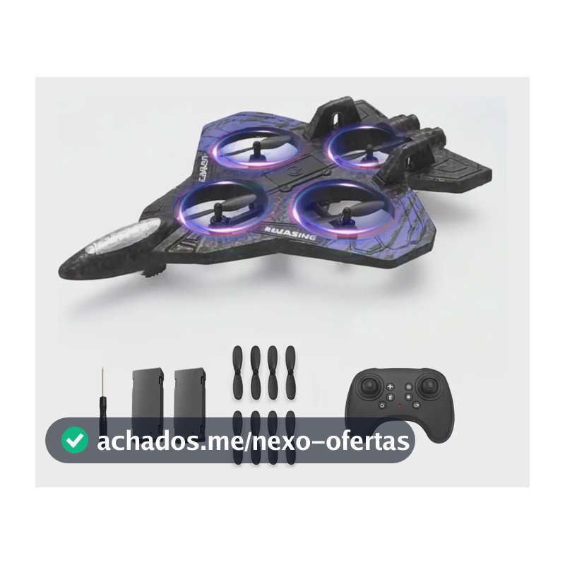 Avião Combate Elétrico Controle Remoto Recarregável  360° Negro