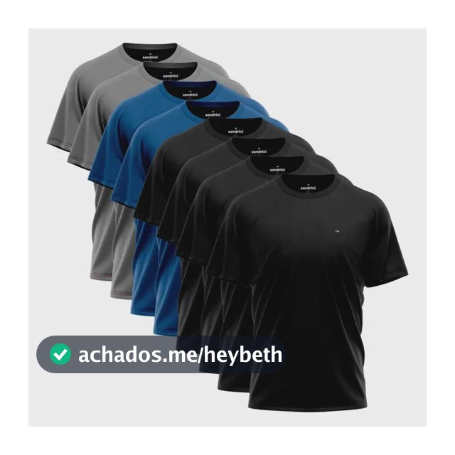 Kit 8 Camisas Sandrini Dry- Fit Masculina Caminhada Academia