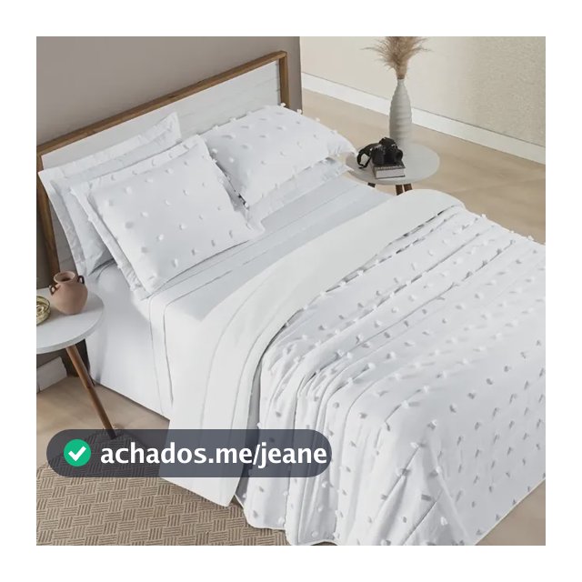 Cobre Leito Padrão 300 Fios Pompom Dupla Face 3 Peças Poppy Branco Pompom
