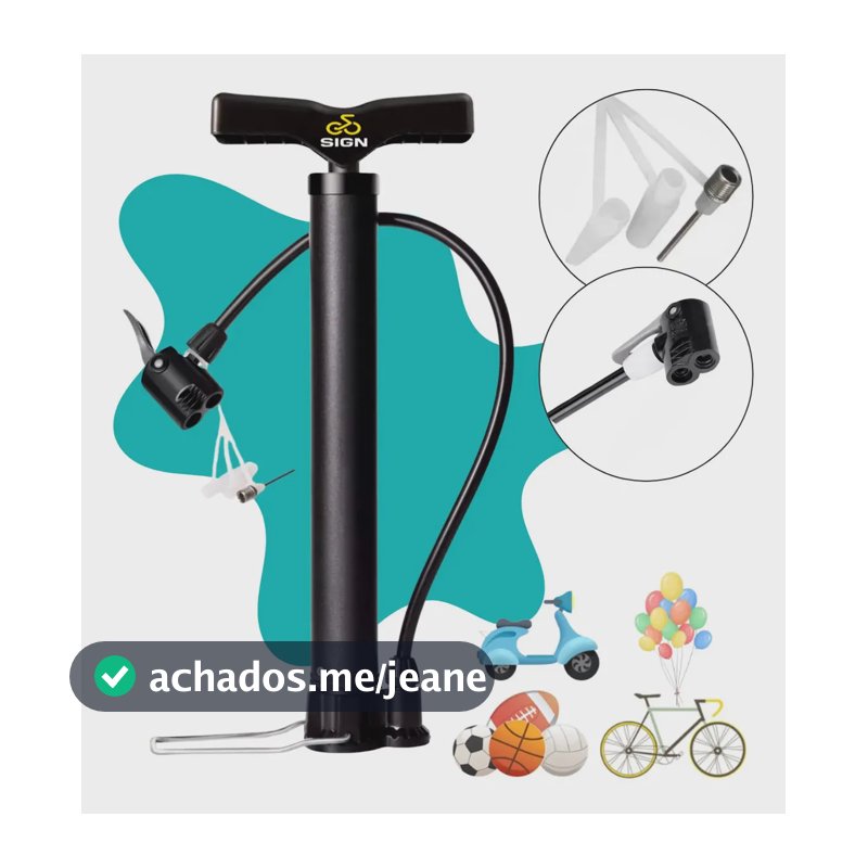 Bomba Para Pneu de Bicicleta Portátil De Ar Manual 3 Bicos 2 Válvulas Fina E Grossa Encher Pneus De Bike Carro Moto Bola Balão Colchão Inflável Bico Schrader E Presta Cor Preto Sign