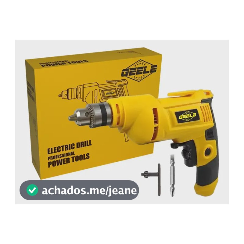 Furadeira Parafusadeira Elétrica 850w 10mm Chave De Mandril Amarelo 220v 50/60hz