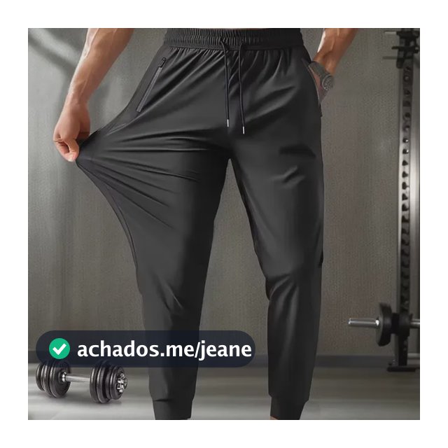 Calça Masculina Com Elastano Esportiva Fitness Slim Fit