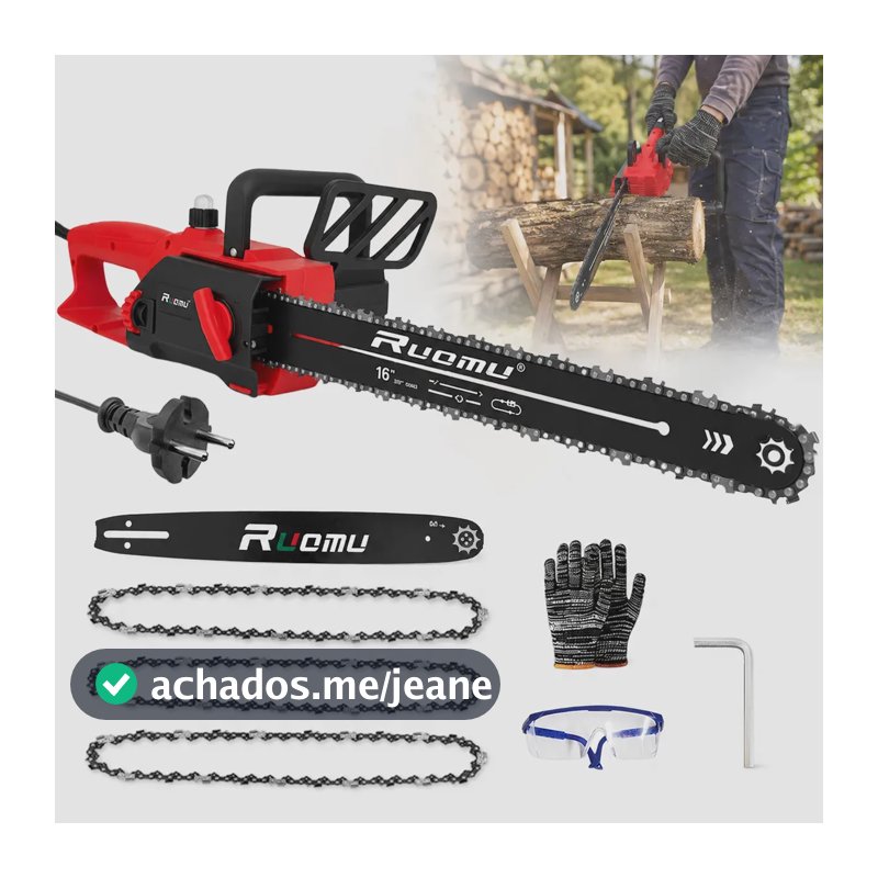 Motosserra Elétrica 16 Polegadas 3200W Com Fio Para Madeira