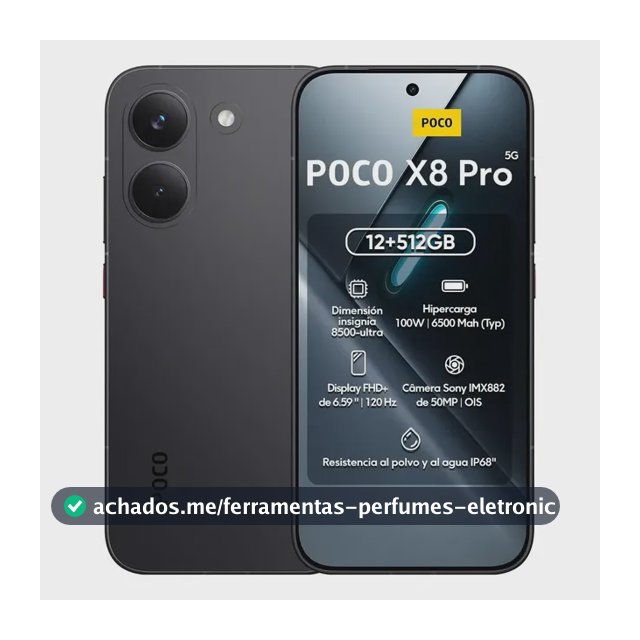 Xiaomi Poco X8 Pro 5g 512gb 12gb Ram ( Global ) Ip69 C/ Nfc Preto