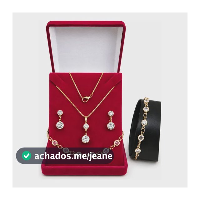 Kit Corrente Feminina Veneziana Pingent+pulseira+conj Brinco