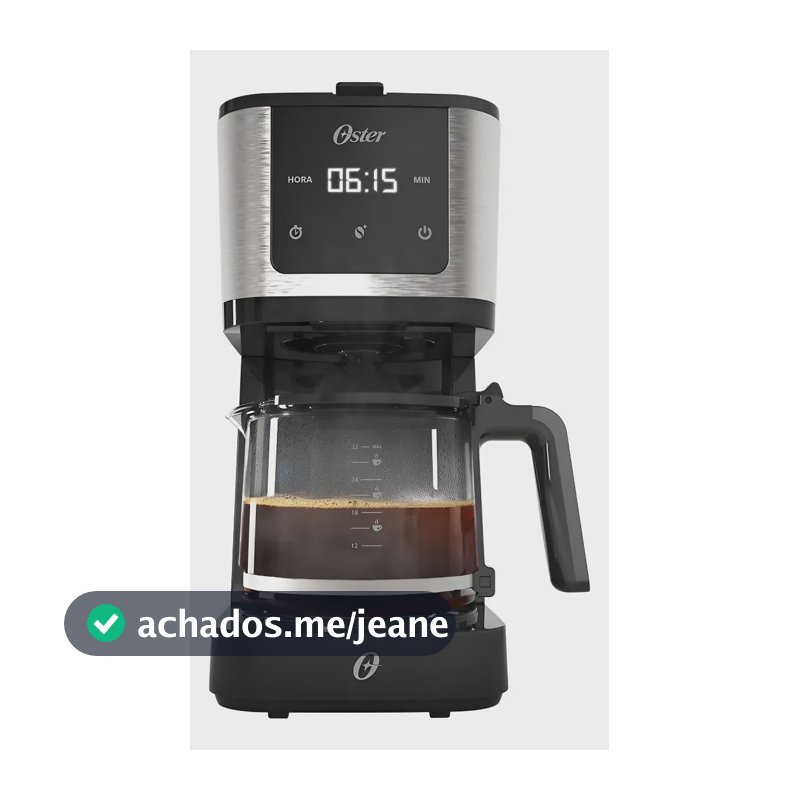 Cafeteira Oster Programável 1,2l Com Display Digital Oster Café Na Hora Certa Preto 127v