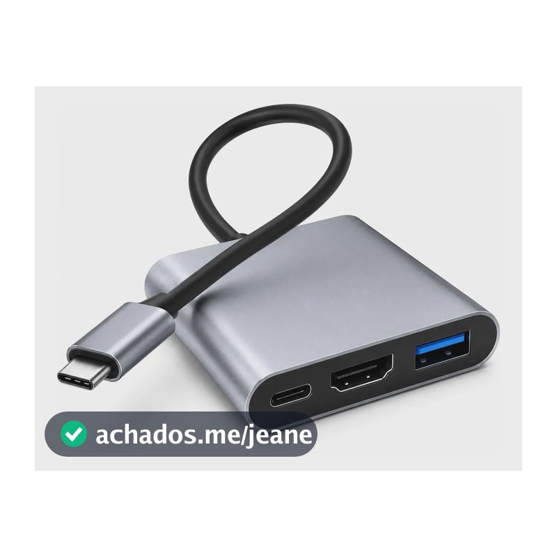 Adaptador Conversor USB-C Para Hdmi 4k 3 Em 1 Ezsias Armarinhos
