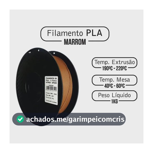 Filamento Pla 1.75mm 1kg Para Impressora 3d Masterprint Cor Marrom