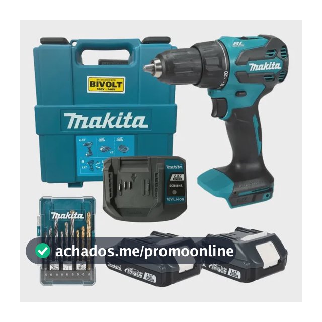 Parafusadeira Impacto 18v Dhp490wve + Jogo De Broca - Makita