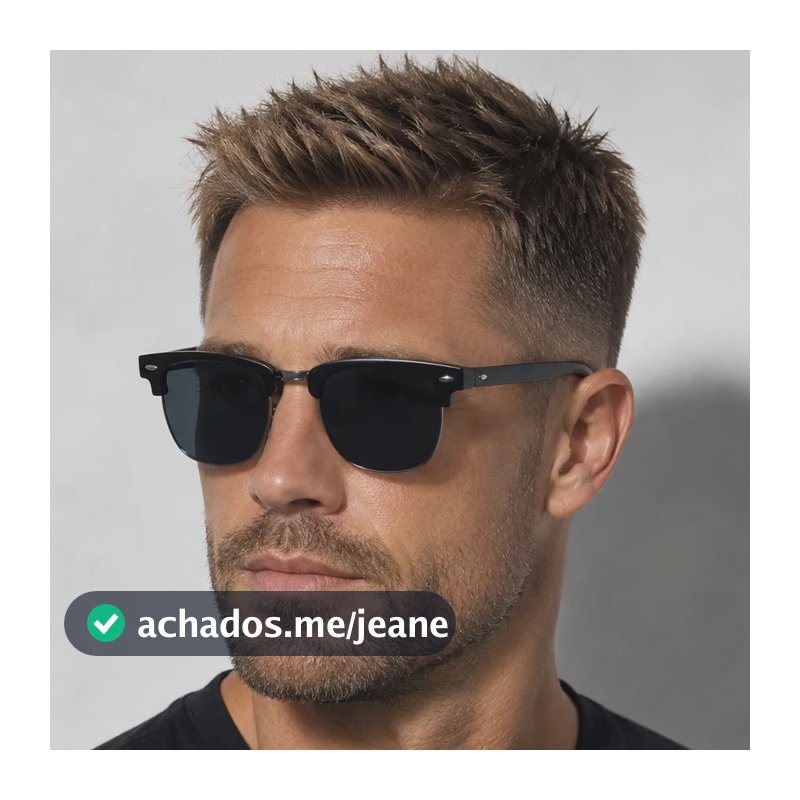 Óculos De Sol Preto Clássico Masculino Feminino Sobrancelha Preto