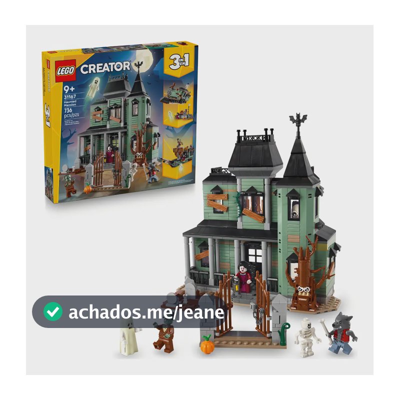 Lego® Creator 3em1 Mansão Assombrada;kit De Construção 31167