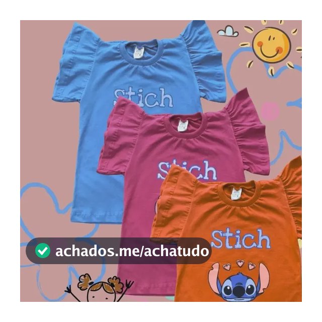 Kit 3 Tshirt Infantil Camiseta De Menina Baby Look Algodão