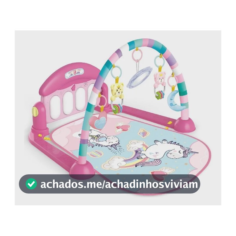 Tapete de Atividades com Play Piano Unicórnio Rosa Maxibaby