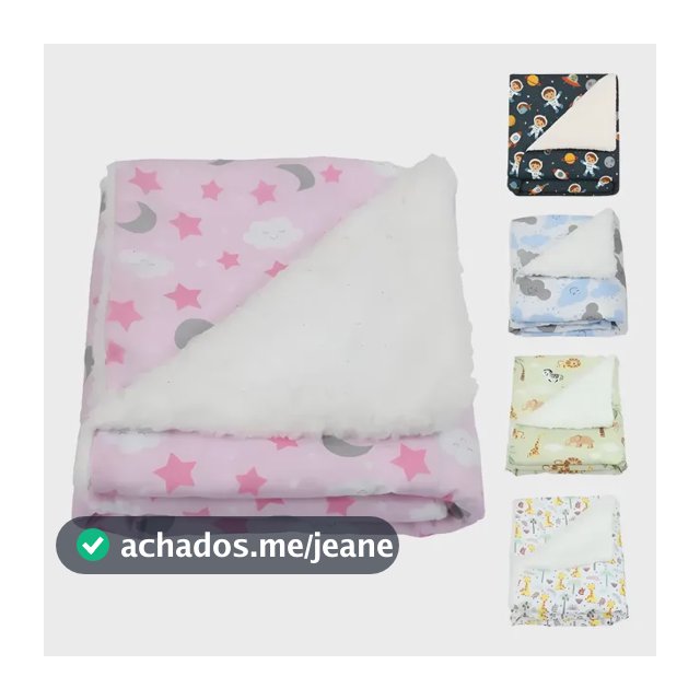 Manta De Bebê Sherpa Dupla Face 100% Algodão Menino E Menina