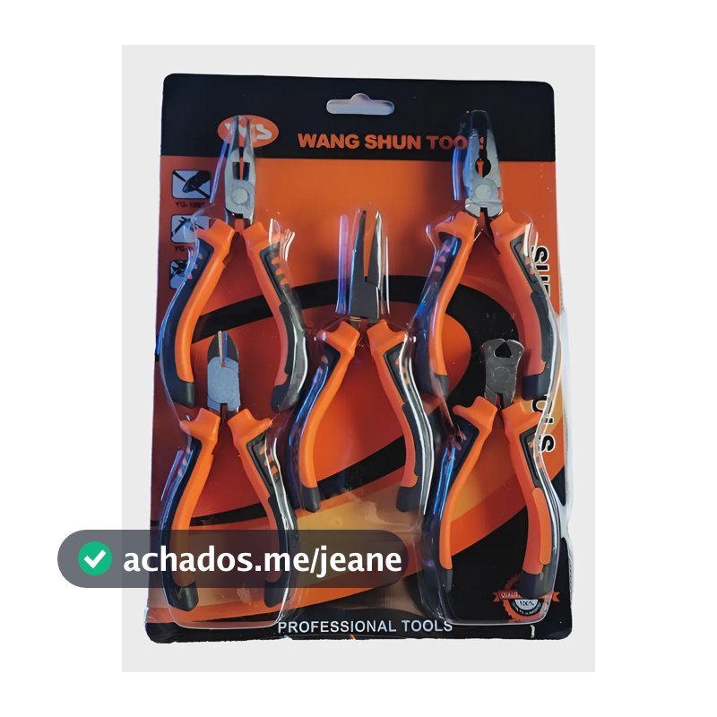 Kit Mini Alicates Turquesa Corte, Bico E Universal 5 Pçs