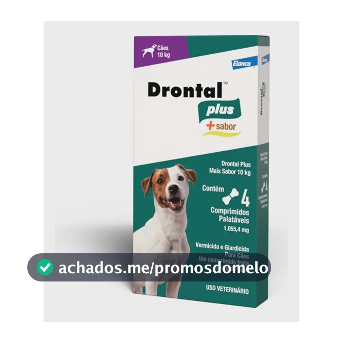Drontal Plus Elanco Cães 10kg Vermífugo 4 Comprimidos